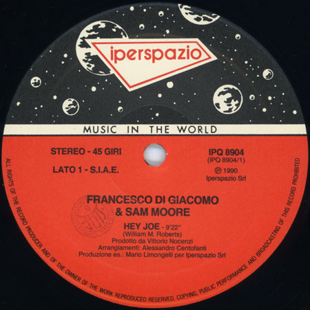 francesco di giacomo and sam moore 45 rpm hey joe label 1